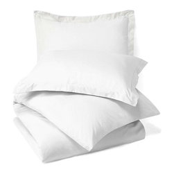 Royal Tradition - 100% Microfiber Solid 3PC Duvet Cover Set, White, Full/Queen - Duvet Covers And Duvet Sets