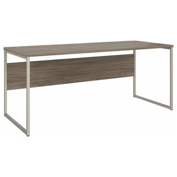 Pemberly Row 72W x 30D Computer Table Desk in Modern Hickory - Engineered Wood