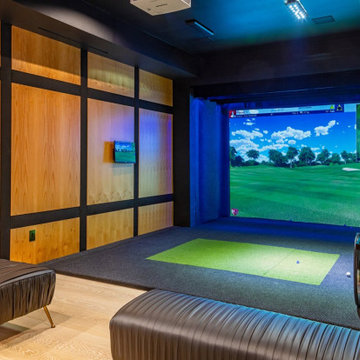 Bundy Drive Brentwood, Los Angeles modern home virtual golf & sports simulator g