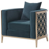 Veera Dark Green and Gold Accent Chair