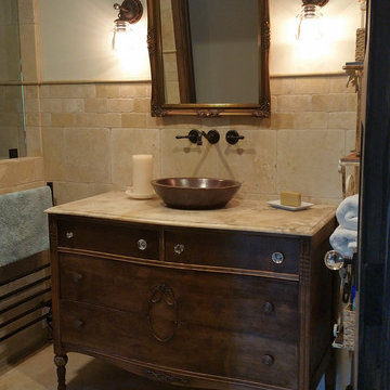 Antique furniture - hammered copper vessel sink