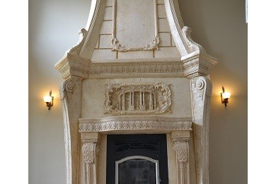 Cast Limestone Fireplace Mantel