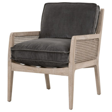 Star International Furniture Stitch & Hand Leone Velvet Club Chair in Dove Gray