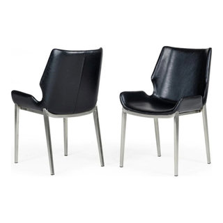 Shem Modern Black Eco-Leather Dining Chair, Set of 2 - Contemporary ...