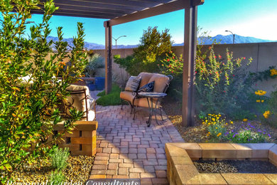 Photo of a contemporary drought-tolerant and full sun backyard landscaping in Las Vegas.