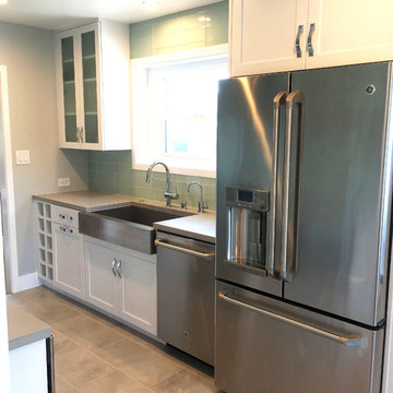 Coastal | Transitional Kitchen - White, Grey, Ice Blue