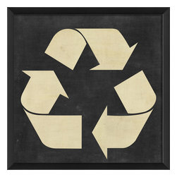 The Artwork Factory - Recycle White on Black Print - Prints And Posters