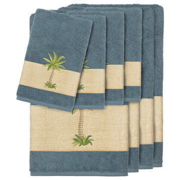 Colton 8-Piece Embellished Towel Set, Teal