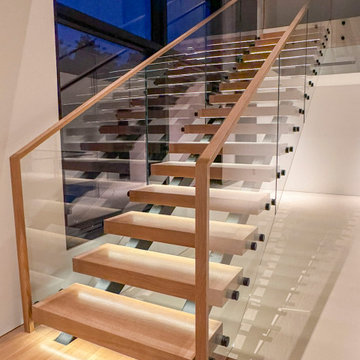 Project #126 | Contemporary Staircases with Integrated LEDs & Glass Railing