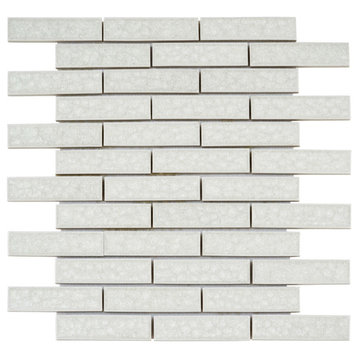 Modket White Crackle Glass Brick Joint Mosaic Tile Kitchen Backsplash TDH180MO