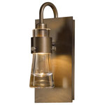 Hubbardton Forge - Erlenmeyer ADA Sconce, Bronze Finish, Clear Glass - Inspired by the flat-bottomed Erlenmeyer flask, this sconce provides the catalyst for your design chemistry. The thick, clear or colored blown-glass flask is encircled by a handcrafted steel collar. Formed by Vermont artisans and offered in multiple finishes.