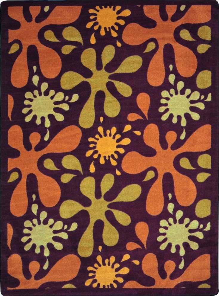 Joy Carpet Splat Rug, Burgundy 10'9