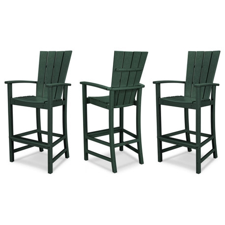 POLYWOOD Quattro 3-Piece Bar Set, Green