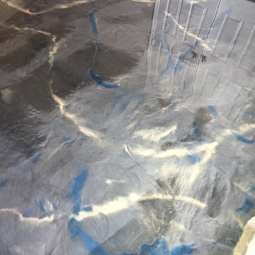 Metallic Epoxy Floor in living room and bedroom