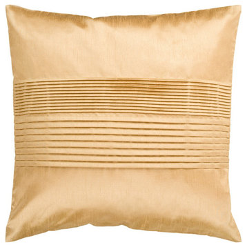 Solid Pleated by Surya Down Fill Pillow, Tan, 18' x 18'