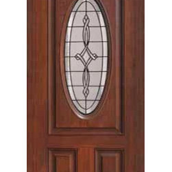 House Single Door 80 Fiberglass Marsais Eyebrow Oval Lite Glass - Front Doors