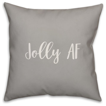 Joy, Gray 18x18 Throw Pillow Cover