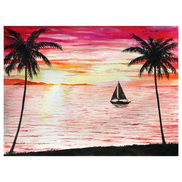 Mike Bennett Tropical Sunset #2 Art Print, 18"x24"