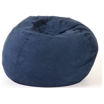 Selena Traditional 5 Foot Suede Bean Bag, Cover Only, Midnight Blue