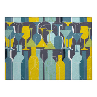 Indoor/Outdoor Kendall KE13 Ink Machine Washable 10' x 14' Rug, 1'8