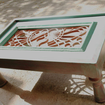 Coffee table with old door