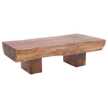 Contemporary Brown Wood Coffee Table 37827