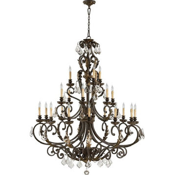 Twenty One Light Toasted Sienna With Mystic Silver Up Chandelier