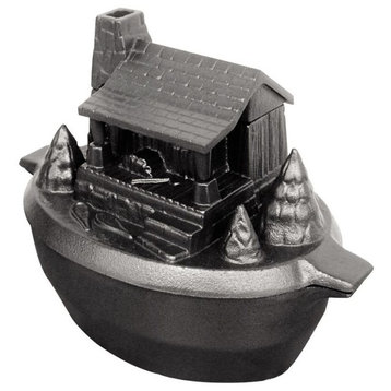 Porcelain-Coated Cast Iron Log Cabin Steamer