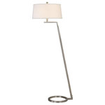 Uttermost - Uttermost Ordino Modern Nickel Floor Lamp - Steel Open Ring Foot Balancing A Slightly Tapered Arm Finished In A Plated Brushed Nickel. The Tapered Round Hardback Shade Is A White Linen Fabric. Uttermost's Lamps Combine Premium Quality Materials With Unique High-style Design. With The Advanced Product Engineering And Packaging Reinforcement, Uttermost Maintains Some Of The Lowest Damage Rates In The Industry. Each Product Is Designed, Manufactured And Packaged With Shipping In Mind.