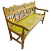Consigned Chartreuse Vintage Colonial Bench