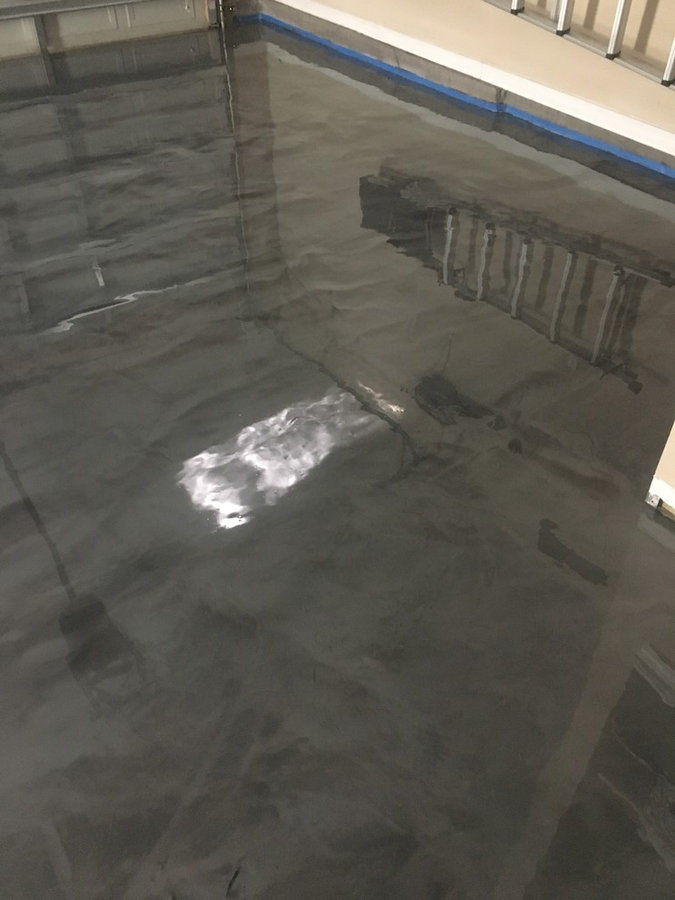 Garage Wow Factor Custom Metallic Epoxy Concrete Floor Seaside