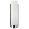 1-Light Bath Vanity Elina Wall Sconce With Frosted Glass Shade, Polished Chrome