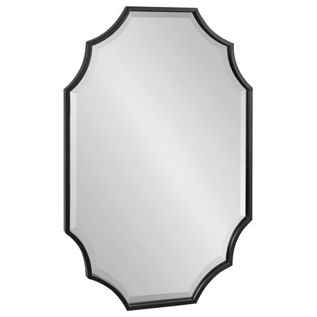 Deavere Scalloped Wall Mirror, Black, 22"x32"