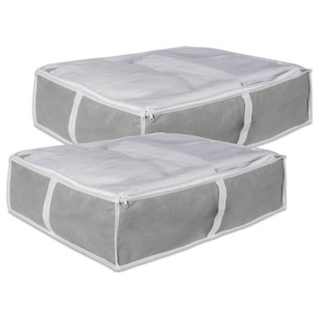DII 12" Modern Style Plastic Soft Storage in Gray Finish (Set of 2)