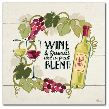 Janelle Penner 'Wine and Friends V' Canvas Art, 18x18
