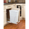 White Steel Pull Out Waste/Trash Container, 10.63"Wx22"Dx19"H