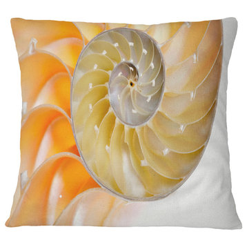 Isolated Nautilus Shell Contemporary Throw Pillow, 18"x18"