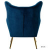 Tufted Accent Chair With Golden Legs, Navy