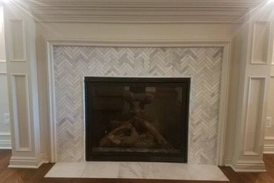 Inspiration for a transitional living room remodel in Omaha