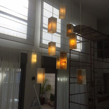MODERN TWO STORY FOYER CHANDELIER, RAIN DROPS CHANDELIER by GALILEE LIGHTING