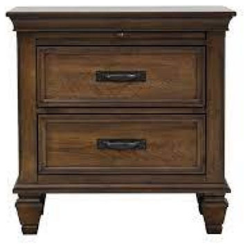 Coaster Franco Farmhouse 2-Drawer Wood Nightstand with Service Tray in Oak