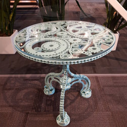 Tiffany blue "moto art" table - Side Tables And End Tables