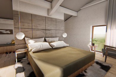 Cette image montre une chambre design.