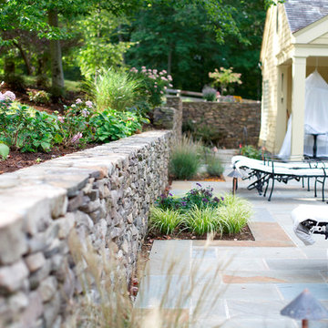Fieldstone Wall & Flagstone Patio.