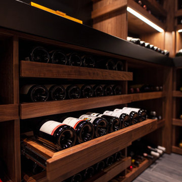 Dream Wine Space made of rare cherrywood, capacity of 500 bottles
