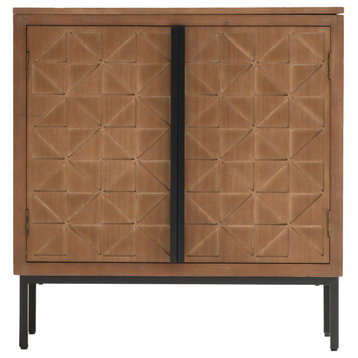 30" Wood 2-door Accent Cabinet in Antique Brown