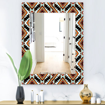 Designart First Nations Pattern Bohemian And Eclectic Frameless Wall Mirror, 24x