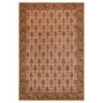 Bareens Designer Rugs - Boho Chic Ziegler Edda Tan Green Hand-Knotted Wool Rug - 9'1'' x 12'1'' - Enhance the ambiance of your home with this magnificent Persian-influenced Turkish hand-knotted rug made by skilled artisans capable of creating the most exceptional vegetable dyes and hand-spun wool. This exquisite handmade rug is a one-of-a-kind Peshawar Kafkaz, otherwise identified as Chobi, Chobi Peshawar, Oushak, or Ziegler rug. These handmade rugs are crafted in Pakistan utilizing superior-quality wool imported from Australia, New Zealand, and Korea in two types of weaves: the Persian weave and the Mori weave. This rug is meticulously crafted by hand using the finest natural vegetable dyes extracted from local plants. The artisans use a blend of hand-spun local and fine merino wool, resulting in a rug with a compelling texture, higher lanolin content, and longer staple. The artisans occasionally incorporate natural or artificial silk into the pile to enhance specific motifs. The finished product is an awe-inspiring execution of flawless design and an understated palette that exudes elegance.