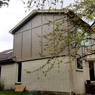 Contemporary Home, Glenview, IL Khaki Brown Siding Exterior