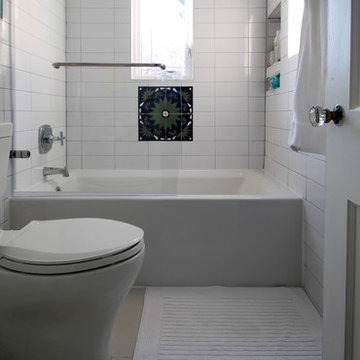 East Denver Minimalist White Bathroom & Kitchen Renovation